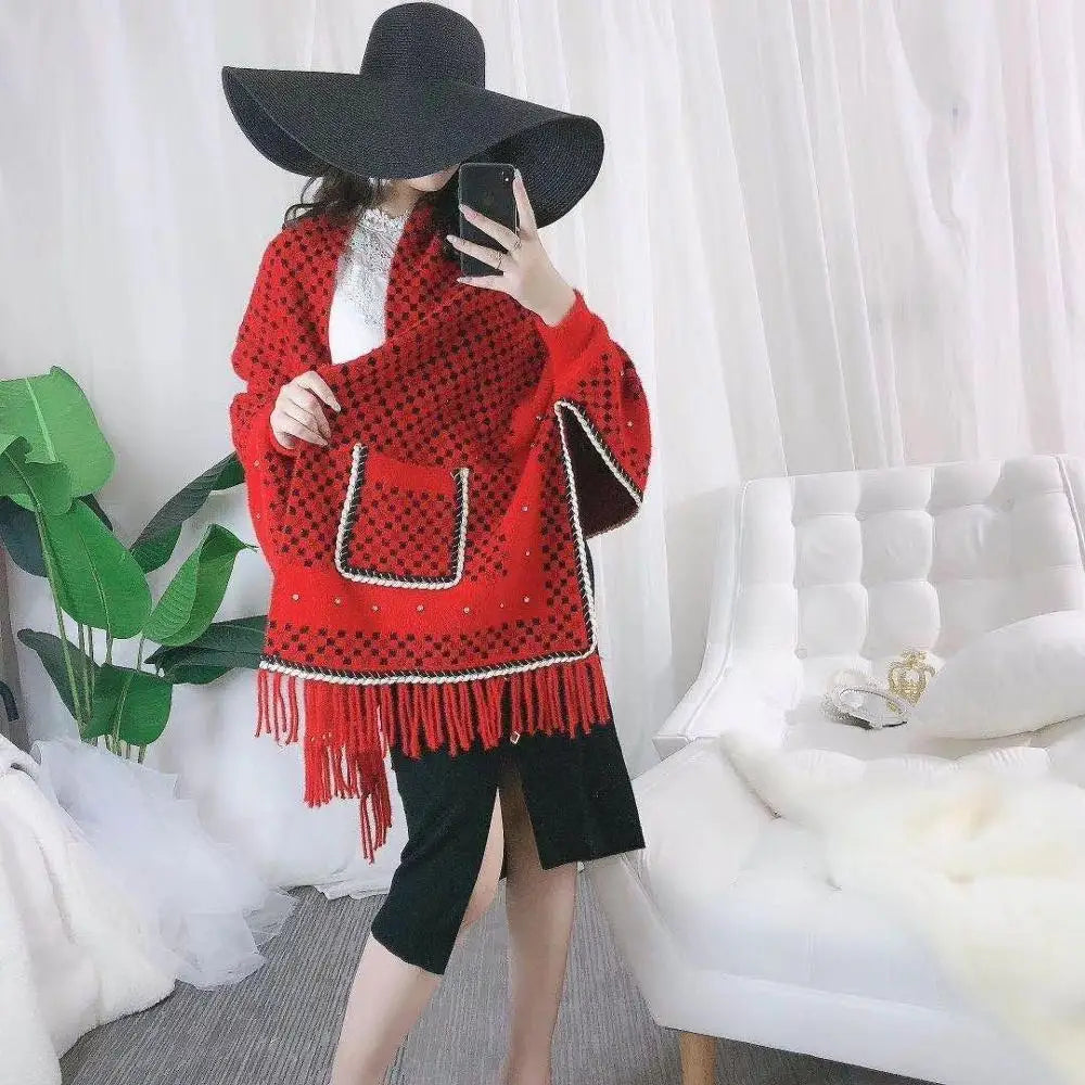 L'ailée - Châle en velours surdimensionné au design unique