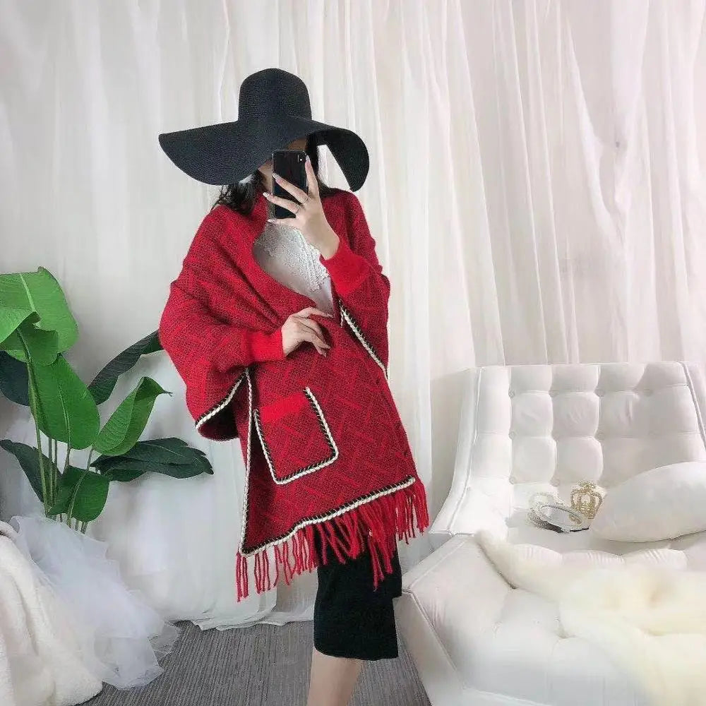 L'ailée - Châle en velours surdimensionné au design unique