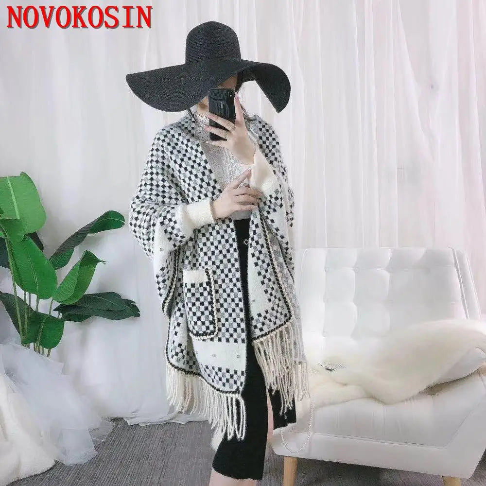 L'ailée - Châle en velours surdimensionné au design unique